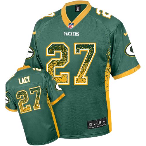 Men's Elite Eddie Lacy Nike Jersey Green - #27 Drift Fashion NFL Green Bay Packers